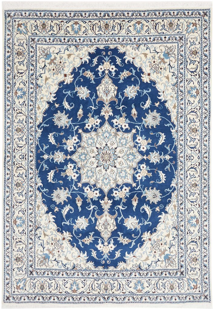 Nain Tappeto persiano 170x230 Blu (Iran) Annodato A Mano