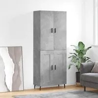 Credenza Grigio Cemento 69,5x34x180 cm in Legno Multistrato 3195807