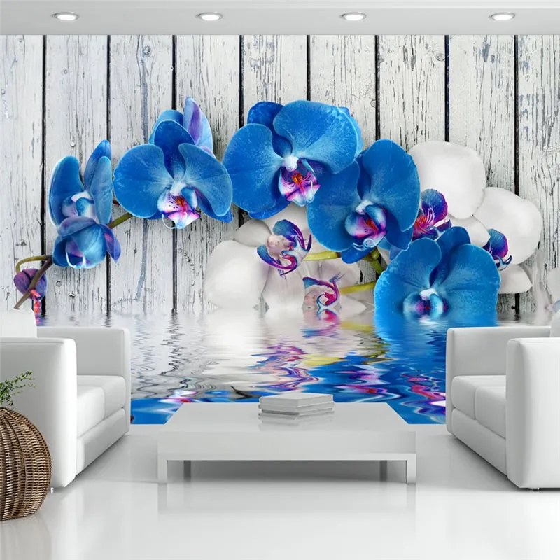 Fotomurale  Orchidea cobalto  Colore Blu, Dimensioni e Misure 150x105