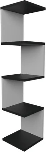 Mensola Ad Angolo Zig-Zag 5 Ripiani 25x25x109 Musa Bianco E Antracite