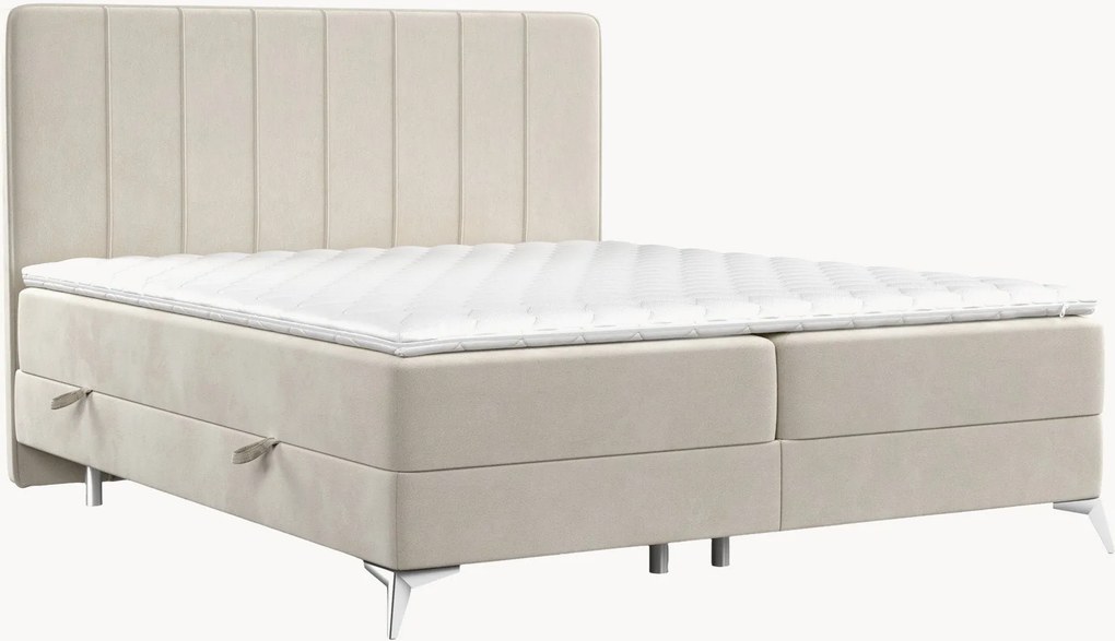 Letto boxspring in velluto fatto a mano con contenitore Aggaz, H2