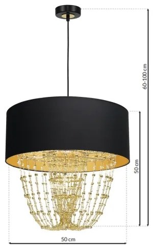 Lampadario a sospensione con filo ALMERIA 1xE27/60W/230V