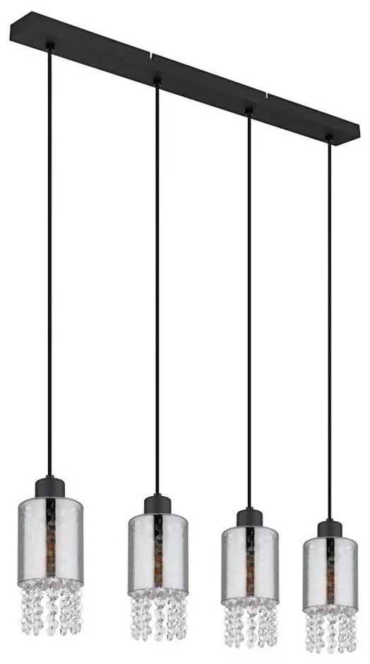Globo 15799-4H - Lampadario a sospensione con filo BACKEY 4xE27/40W/230V nero