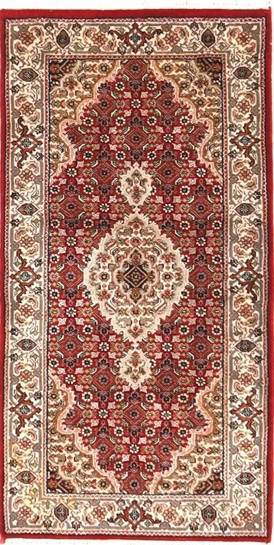 Tabriz Tappeto persiano 120 x 60 Rosso (Iran) Annodato A Mano