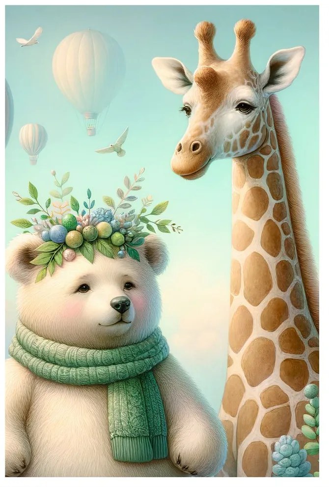 Quadro su tela – Animaletti con palloncini