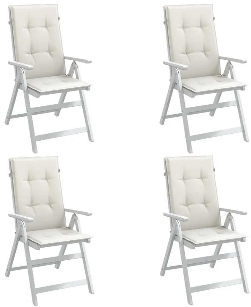 Cuscini Sedia Schiena Alta 4 Crema Mélange 120x50x4 Tessuto /