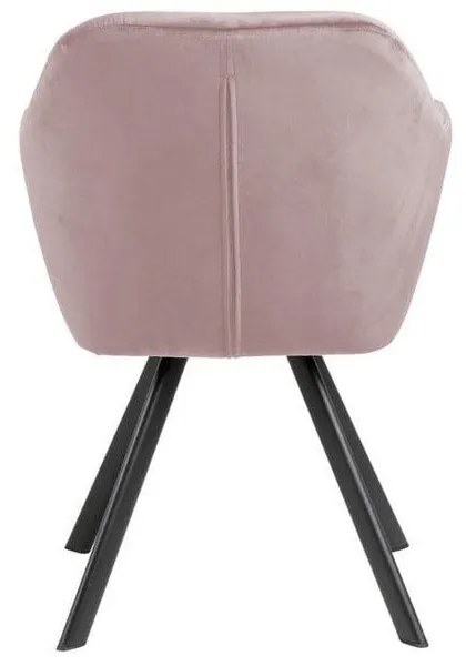 Sedia da pranzo rosa chiaro in imbottito con braccioli Lola – Actona