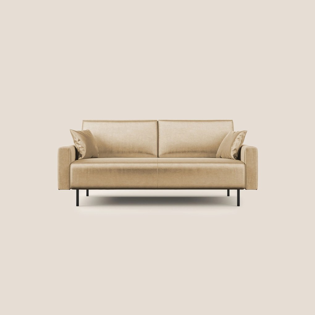 Arthur divano moderno in velluto morbido impermeabile T01 beige