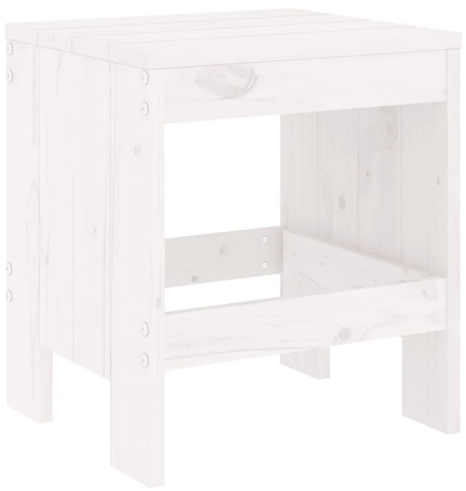 Set da Pranzo per Giardino 17pz Bianco Legno Massello di Pino