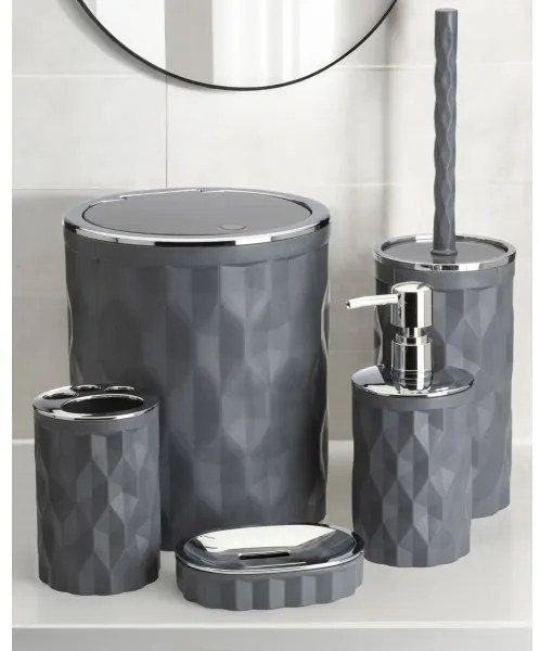 Set da bagno REINA 5 pz antracite/cromo