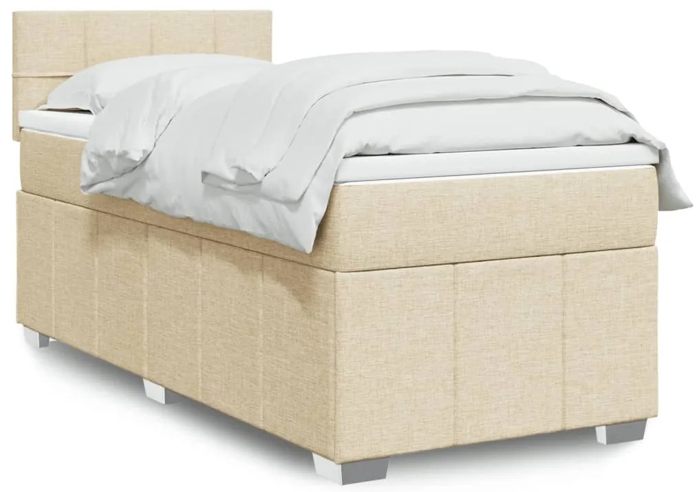 Giroletto A Molle Con Materasso Crema 100x200 Cm İn Tessuto /