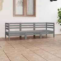 Set Divani da Giardino 3 pz Grigio in Legno Massello di Pino 3082464