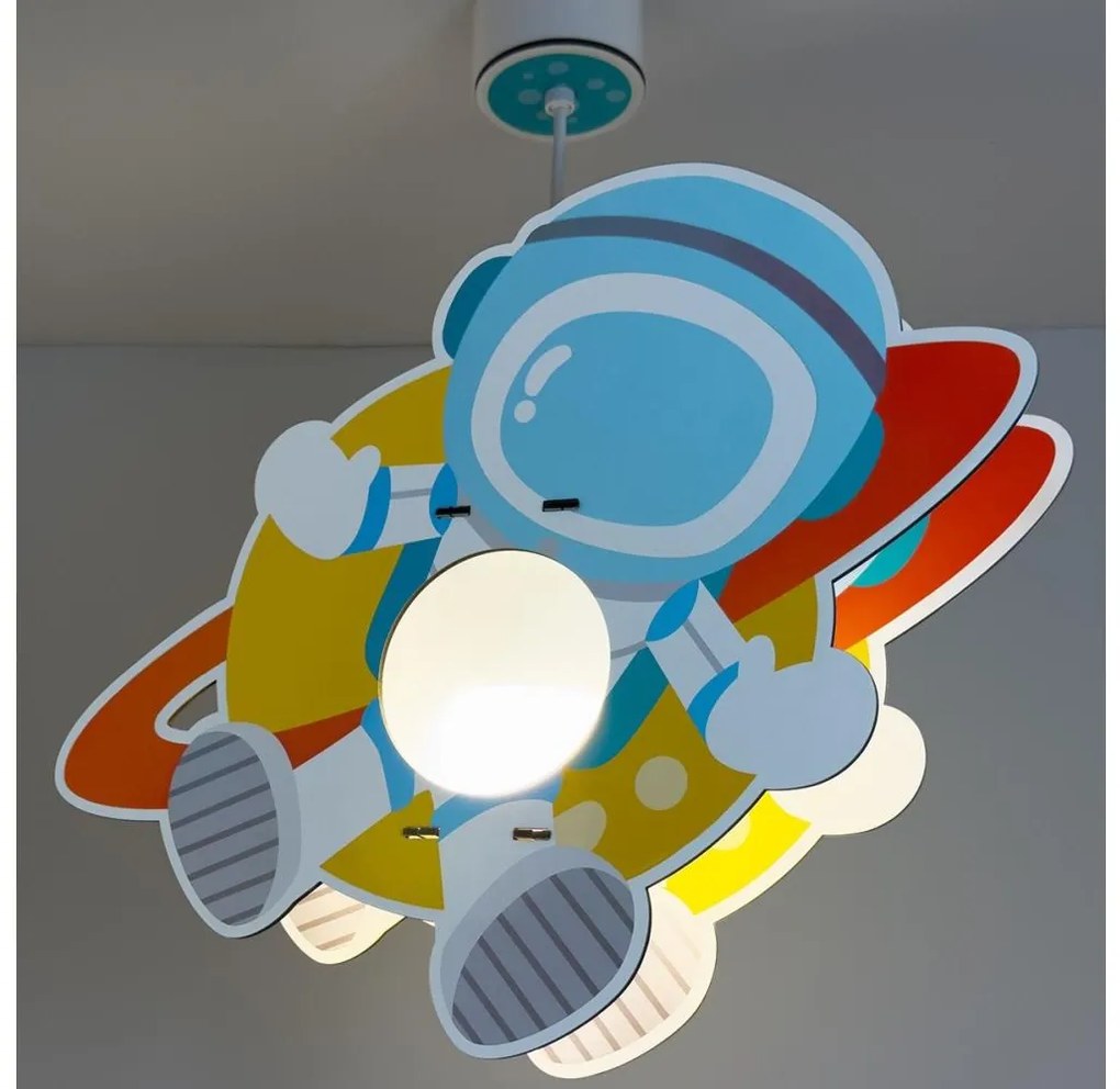 Dalber 41347 - Lampadario per bambini ASTRONAUT 1xE27/15W/230V