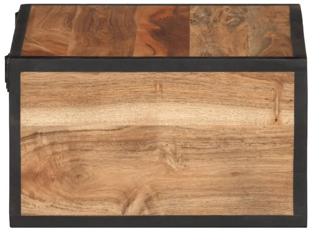 Comodino a parete 35x35x20 cm in legno massello di acacia