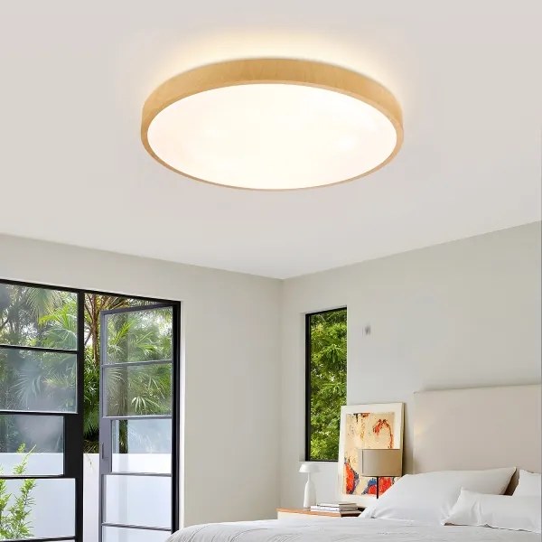 Brilagi-LED Lampada dimmerabile GLASS POOL DOUBLE LED/60W/230V 50 cm, finitura effetto legno + telecomando