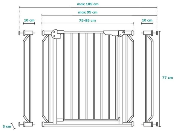 Lionelo - Barriera di sicurezza TRUUS SLIM LED 1xAAA bianco