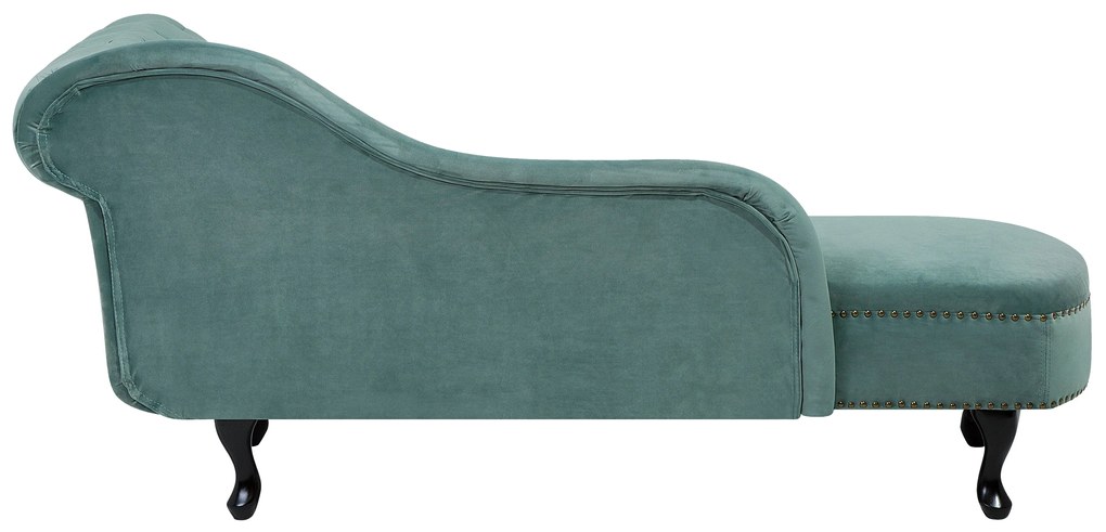Chaise longue destra in velluto verde menta NIMES Beliani