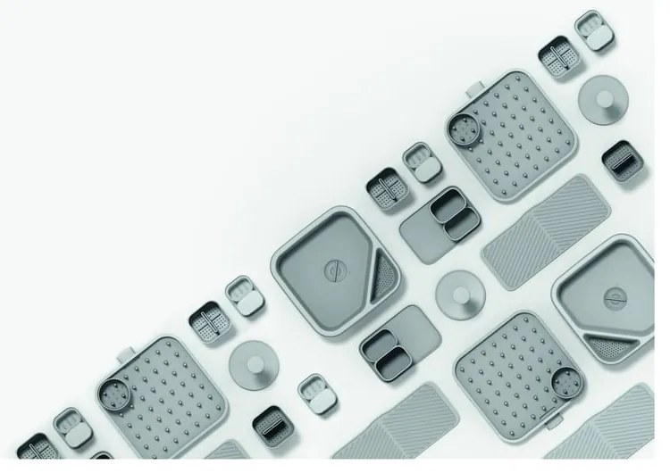 Scolaposate in plastica grigio chiaro 12x11 cm Duo - Joseph Joseph