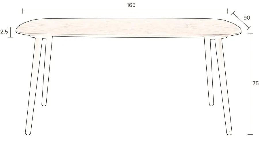 Tavolo da pranzo con piano in noce 90x165 cm Clover - Dutchbone