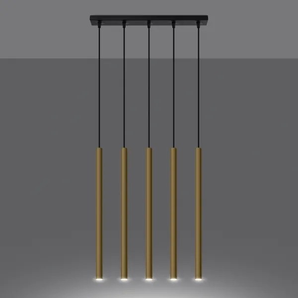 Sollux SL.1198 - Lampadario a sospensione con filo PASTELO 5xG9/8W/230V oro