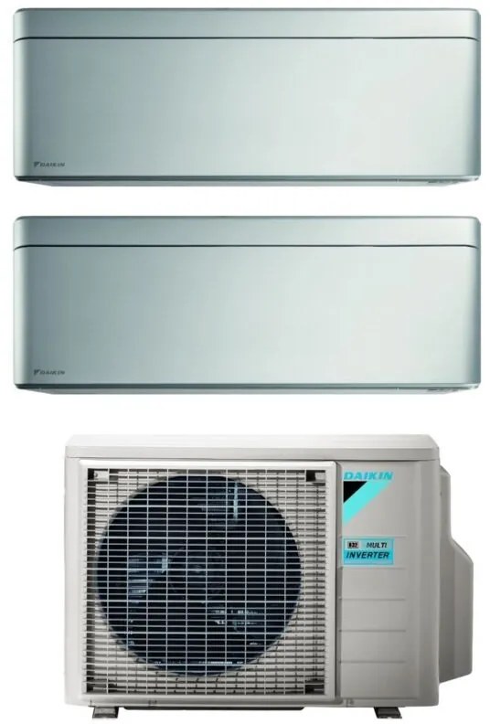 Daikin - Climatizzatore Condizionatore Bluevolution Dual Split Inverter serie stylish total silver 5+5 con 2MXM40A R-32 Wi-Fi Integrato 5000+5000