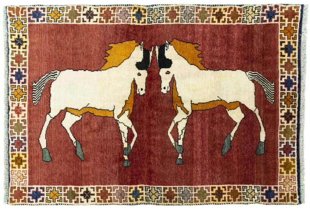 Gabbeh Tappeto persiano 100 x 150 Rosso (Iran) Annodato A Mano