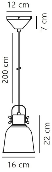 Nordlux - Lampadario a sospensione con filo ADRIAN 1xE27/25W/230V diametro 16 cm grigio