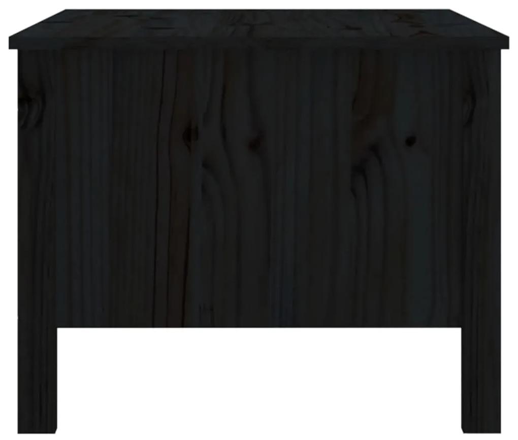 Tavolino da Salotto Nero 100x50x40 cm Legno Massello di Pino