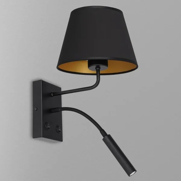 Lampada da parete ARDEN 1xE27/60W + 1xG9/8W nera/oro