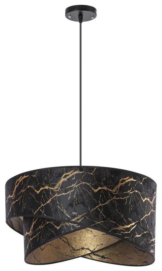 Lampadario a sospensione con filo 1xE27/60W/230V nero/oro