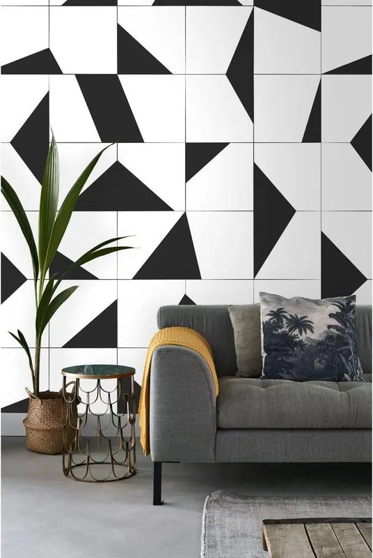 Fotomurale ESTA Piastrella, nero e bianco 186X280 cm