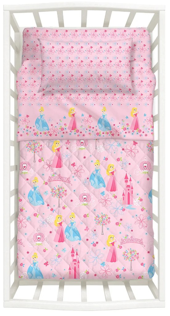 Copriletto Trapuntato Petit princess Disney baby, in cotone
