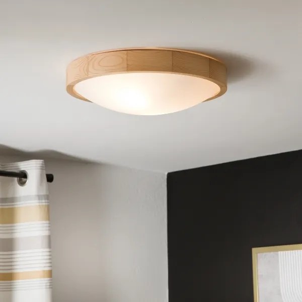 Plafoniera NATURAL SLIM 2xE27/60W/230V Ø 37 cm pino