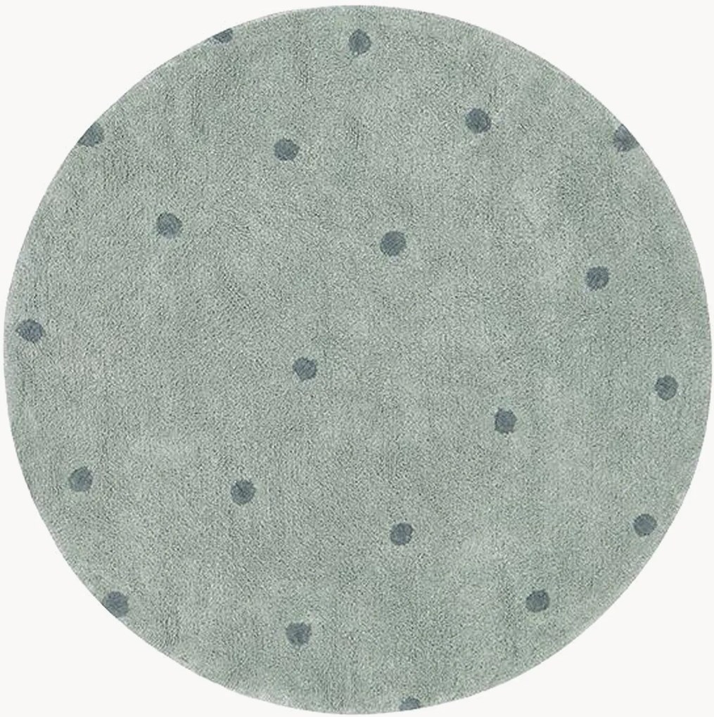 Tappeto rotondo per bambini a pelo corto in cotone fatto a mano Mini Dot