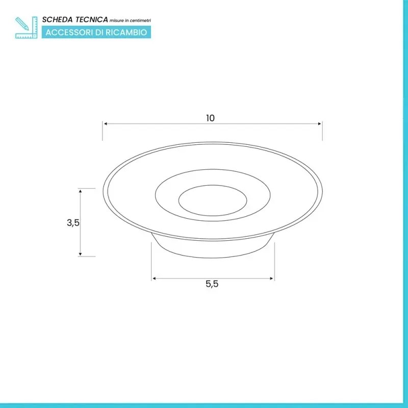 Porta saponetta solida di ricambio in vetro satinato