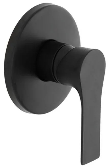 Miscelatore doccia Flat in ottone nero opaco con corpo incasso incluso