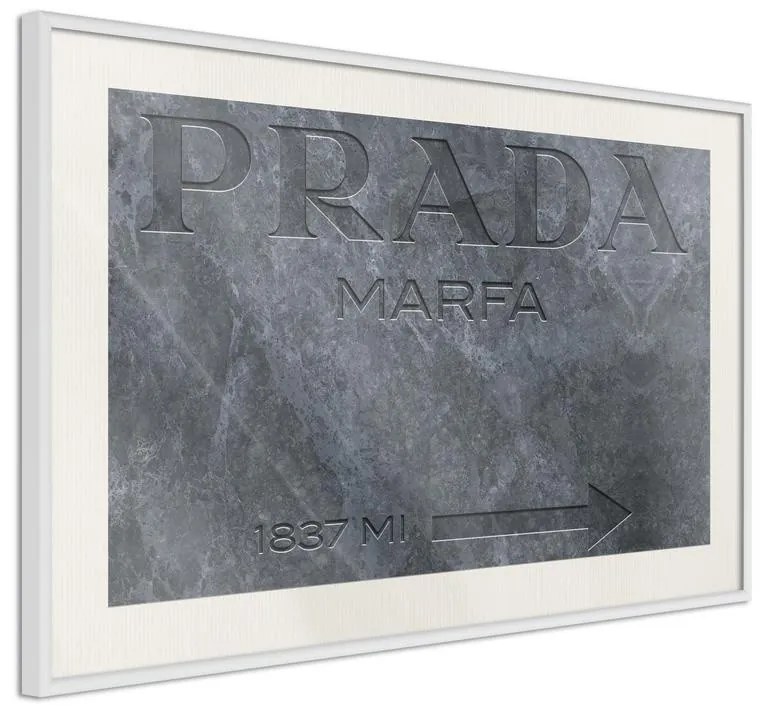 Poster  Prada (Grey)  Cornice Quadri Cornice d'oro, Larghezza x Altezza Home decor 60x40