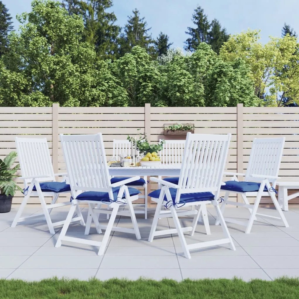 Cuscini Per Sedia 6 Pz Blu 40x40x7 Cm İn Tessuto Oxford /