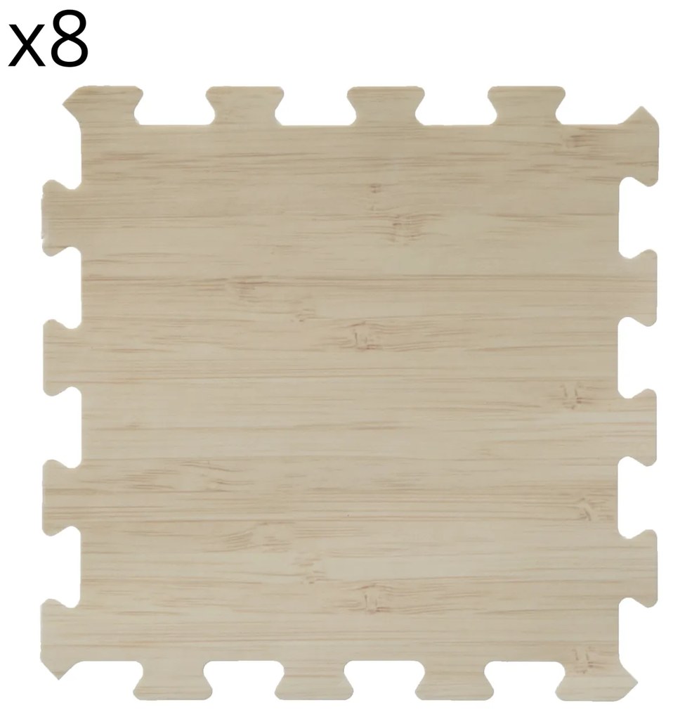 Tappeto componibile set 8 pezzi 50x50 cm effetto legno