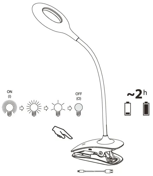 Eglo 97077 - Lampada LED dimmerabile con clip CABADO 1xLED/3W/5V bianco