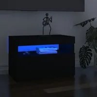 Mobili Porta TV con Luci LED 2 pz Neri 60x35x40 cm