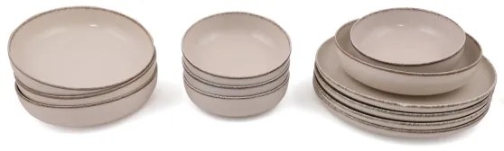 Set da tavola 12 pezzi beige in porcellana