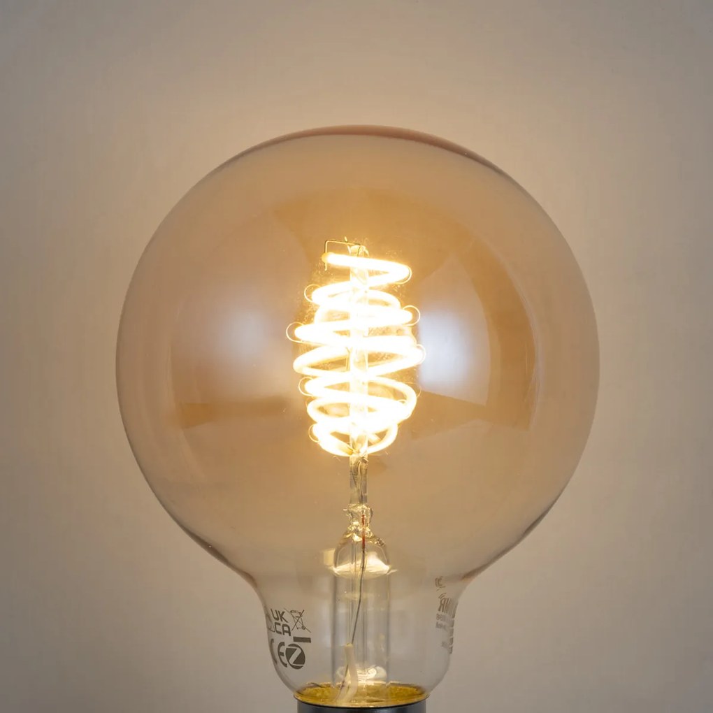 Set di 5 Lampadina LED dimmerabile Smart E27 G95 Ambra 4.9W 320lm 2500K