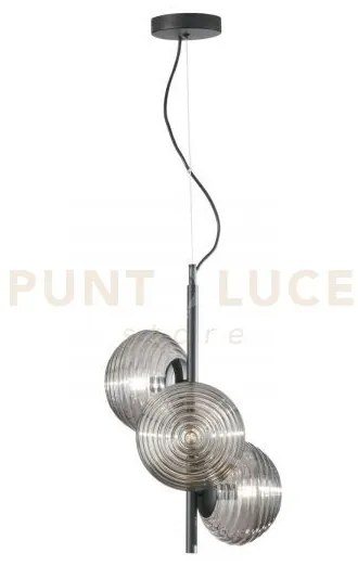 Lampadario a sospensione ripple nera 3 luci attacco e27 32,5x32,5x1...