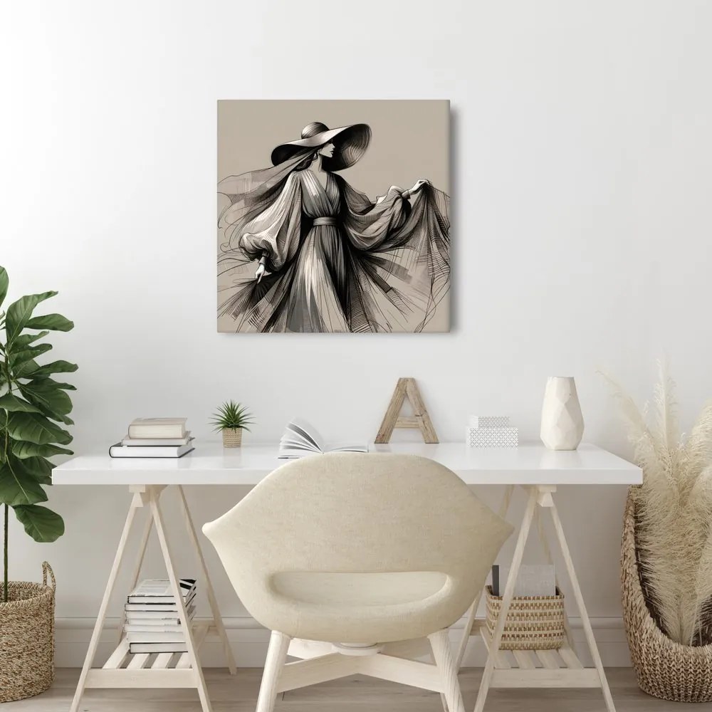 Quadro su tela – Donna in abito fluente