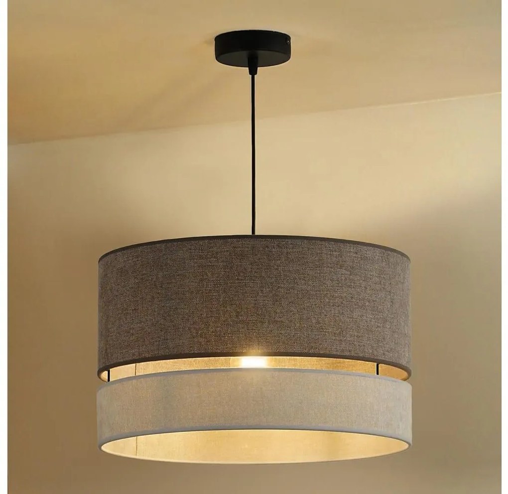 Duolla - Lampadario a sospensione con filo DOUBLE 1xE27/15W/230V diametro 40 cm marrone/grigio