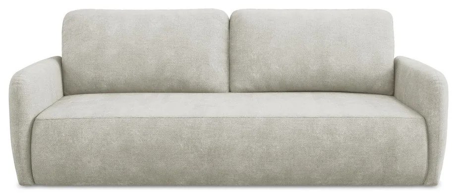 Divano color crema allungabile/con contenitore con rivestimento in ciniglia 218 cm Lilo – Makamii