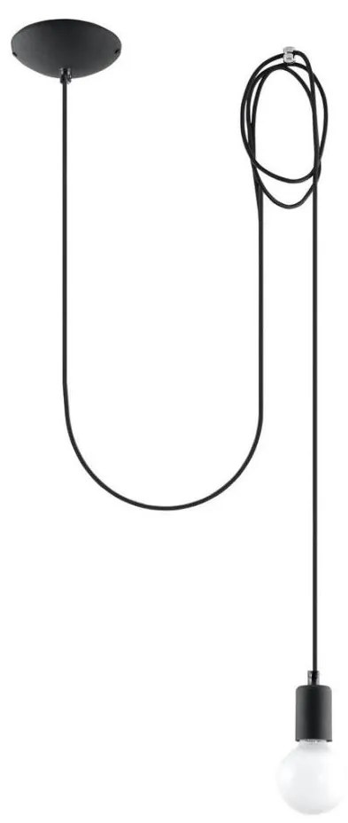 Sollux SL.0369 - Lampadario a sospensione con filo EDISON 1 1xE27/60W/230V ragno nero