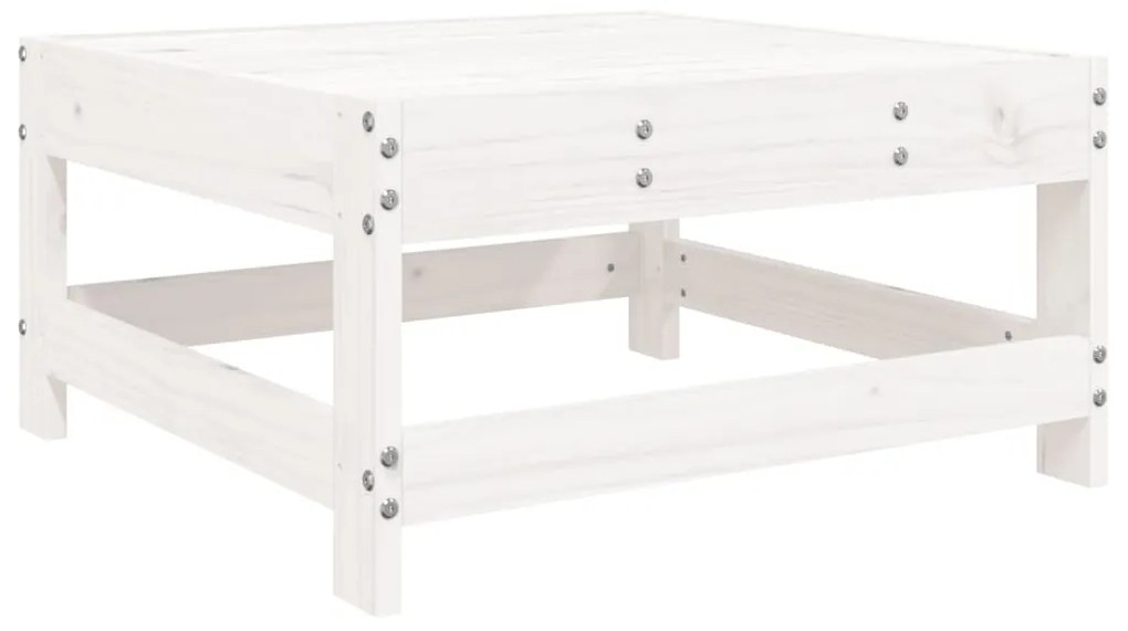 Set divani da giardino 10 pz bianco in legno massello di pino