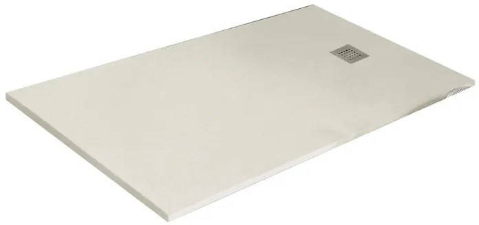 Piatto doccia in resina Strato bianco L 90 x L 90 x H 2.4 cm opaco effetto pietra